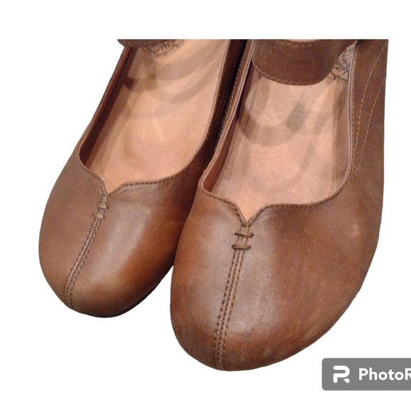 TAOS Women's Samba Brown Leather Mary Jane Shoes Size US 10 SMB12195 Hook Loop - Picture 9 of 10